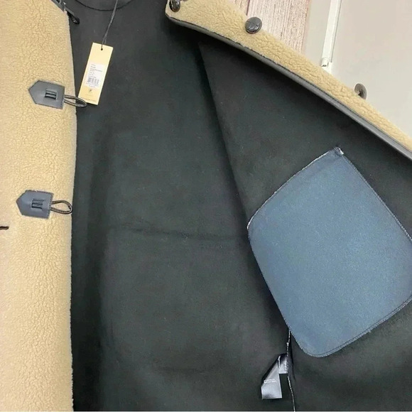 NWT Rebecca Minkoff womens Shearling Toggle Sherpa Coat Wool Blend Coat Size XL - Picture 14 of 14